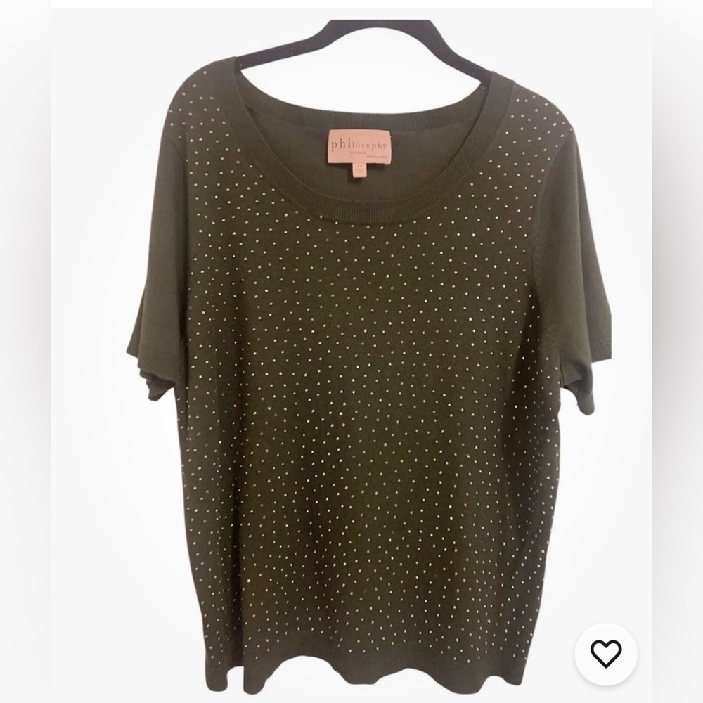Philosophy Elegant Black Scalloped Women's Top